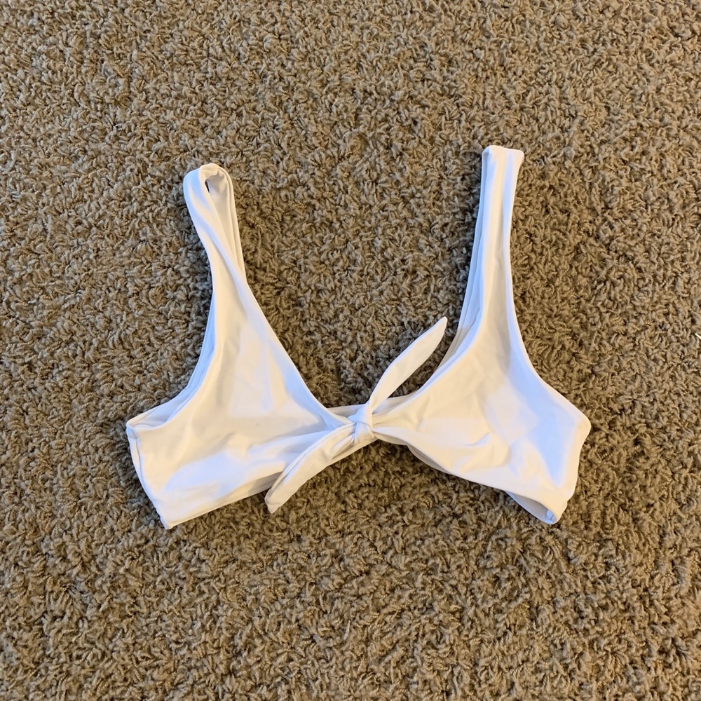 Shein white bikini top with tie size small